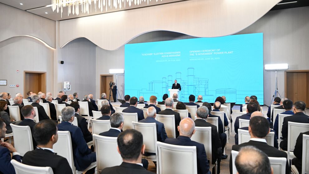 İlham Əliyev: “8 Noyabr” Elektrik Stansiyasının açılışı ölkəmizin enerji potensialını böyük dərəcədə gücləndirəcək